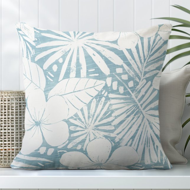 Cojín decorativo Aqua Tropical Leaves (Subido por el creador)