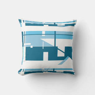 Cojín Decorativo Aqua turquesa en blanco horizontal estilo suroeste