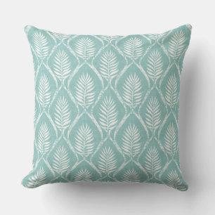 Cojín decorativo Aqua & White Palm Leaf