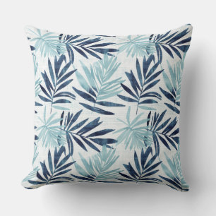 Cojín decorativo Aqua & White Palm Leaf
