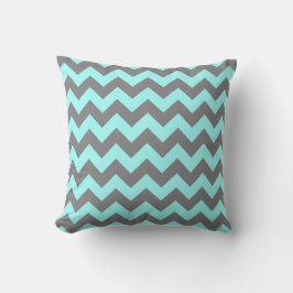 Cojín Decorativo Aqua y Gray Zigzag
