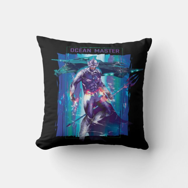 Cojín Decorativo Aquaman | Gráfico refractado de Ocean Master King  (Anverso)