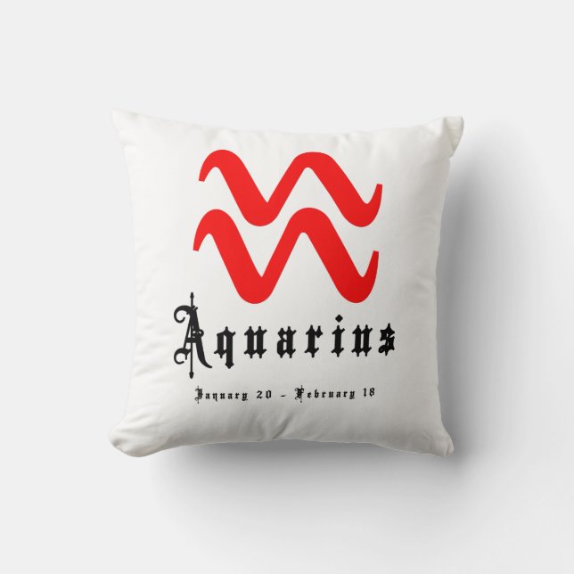 Cojín Decorativo Aquarius, Horoscopio, zodiaco, astrología (Anverso)