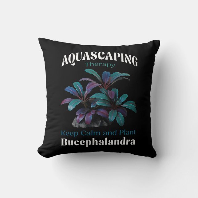 Cojín Decorativo Aquascaping Therapy – Keep Calm and Plant Bucephal (Anverso)