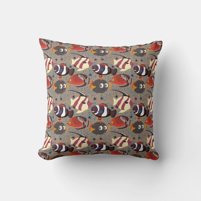 Cojín Decorativo Aquatic animals pattern | ocean underwater life 41 (Anverso)