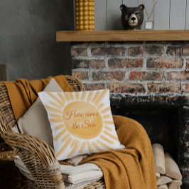 Cojín Decorativo Aquí viene el rayo de sol del hijo del bebé sol