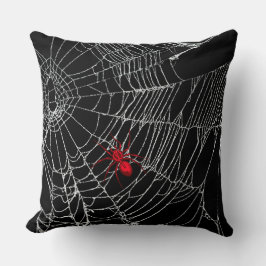 Cojín Decorativo Araña negra Gótico web Grunge Halloween