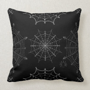 Cojín Decorativo Araña negra y blanca de Halloween