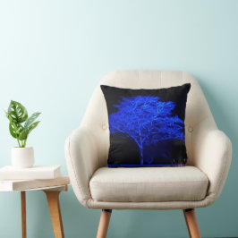 Cojín Decorativo Árbol azul tintado