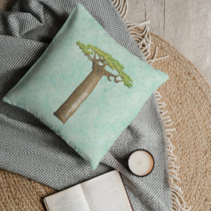 Cojín Decorativo Árbol Baobab acuarela