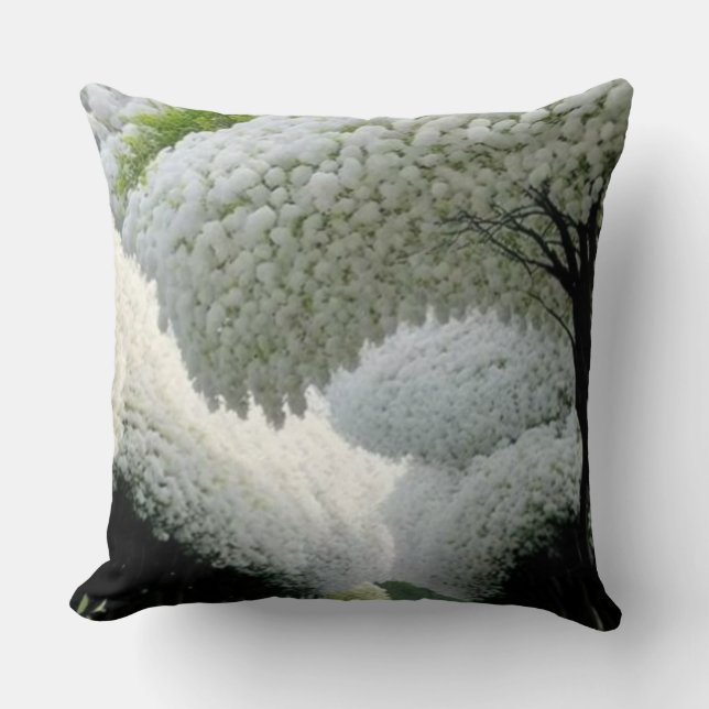Cojín Decorativo Árbol blanco hermoso (Anverso)