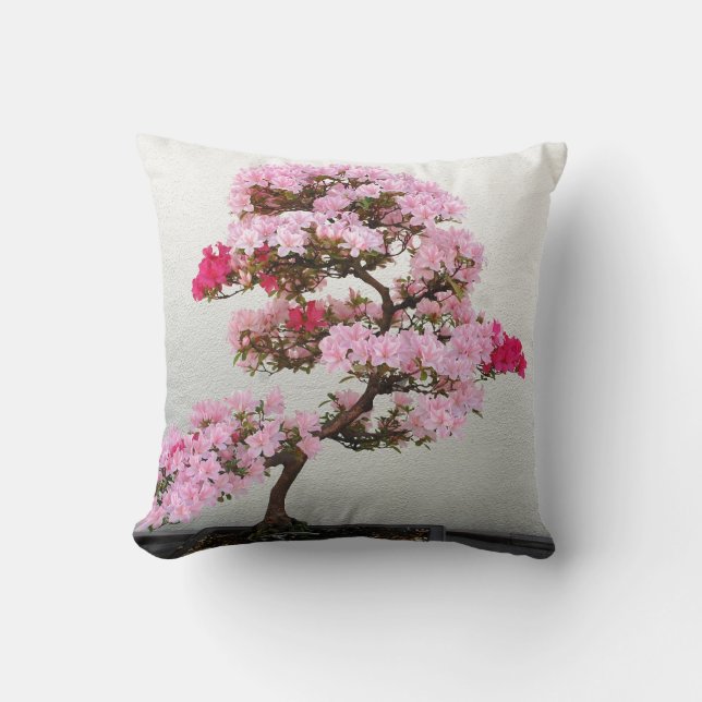 Cojín Decorativo Árbol Bonsai Rosa (Anverso)