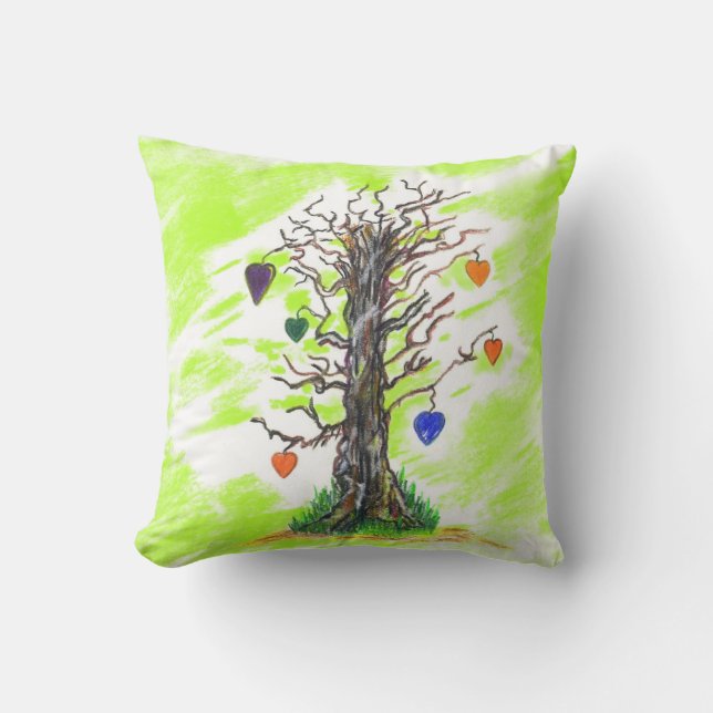 Cojín Decorativo Árbol de amor Lime Pillow (Anverso)