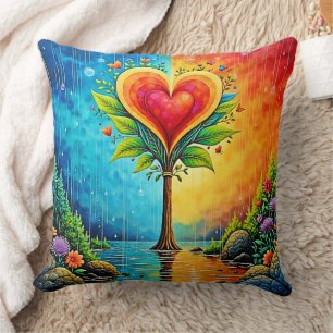 Cojín Decorativo Árbol de amor y diseño de vida