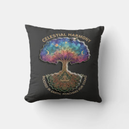 Cojín Decorativo Árbol de Armonía Celestial - Mandala de Meditación