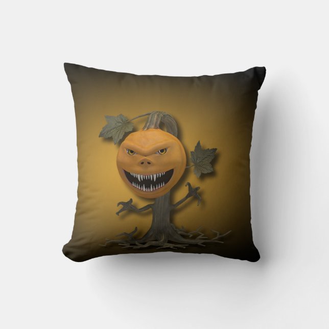 Cojín Decorativo Árbol de calabazas de Halloween (Anverso)