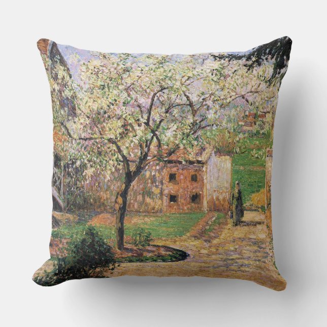 Cojín Decorativo Árbol de ciruelas, Eragny Camille Pissarro (Anverso)
