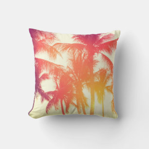 Cojín Decorativo Árbol de coco en la costa tropical