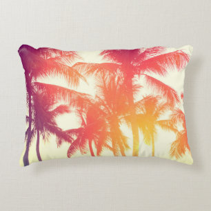Cojín Decorativo Árbol de coco en la costa tropical