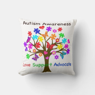 Cojín Decorativo Árbol de conciencia del autismo