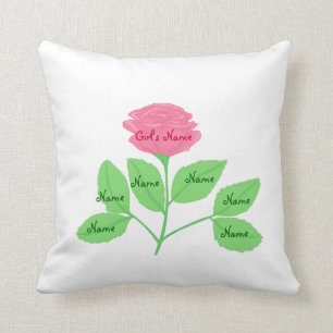 Cojín Decorativo Árbol de familia de rosa y del hermoso diseño