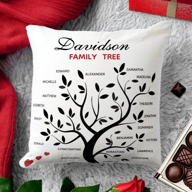 Cojín Decorativo Árbol de familia grande personalizado (20 nombres) (Subido por el creador)