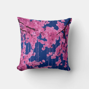Cojín Decorativo Árbol de Flor de Cerezo – Diseño Elegante con Efec