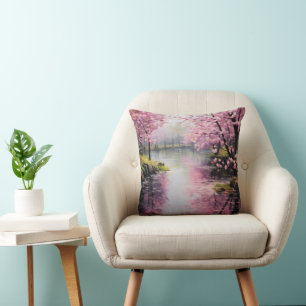 Cojín Decorativo Árbol de flor rosa naturaleza
