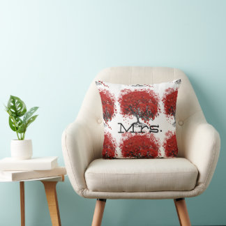 Cojín Decorativo Árbol de hojas del corazón rojo