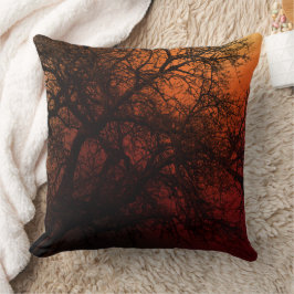 Cojín Decorativo Árbol de invierno de la silueta de sol