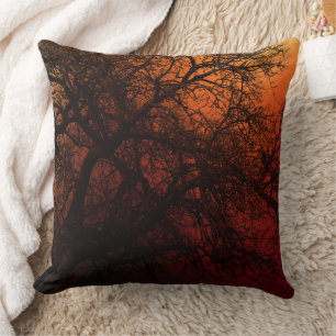 Cojín Decorativo Árbol de invierno de la silueta de sol