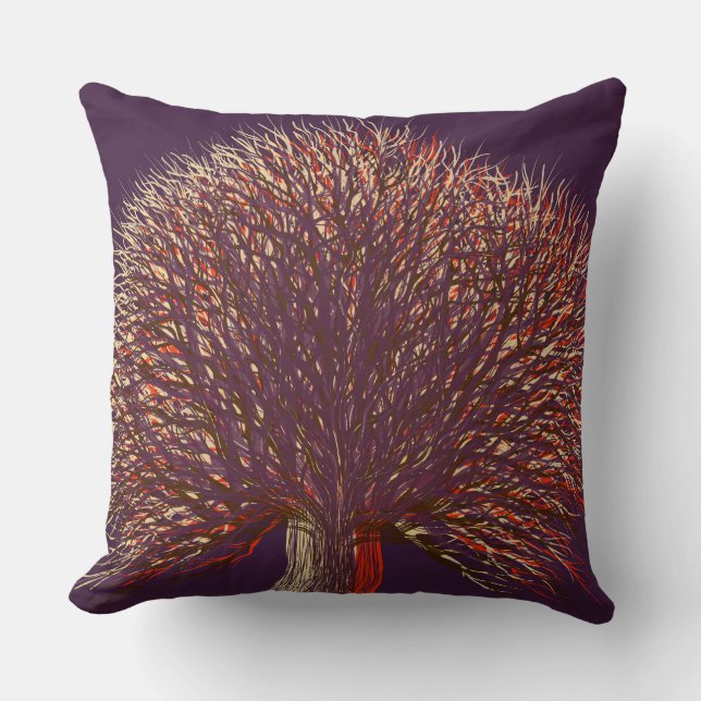 Cojín Decorativo Árbol de invierno de otoño #4 (Anverso)