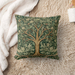 Cojín Decorativo Árbol de la Vida Vintage Pre-Rafaelita de William