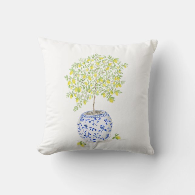 Cojín Decorativo Árbol de limón acuático (Anverso)