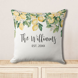 Cojín Decorativo Árbol de limón amarillo monogramado