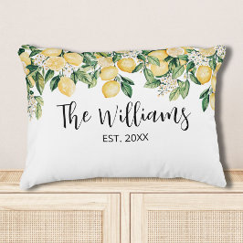 Cojín Decorativo Árbol de limón amarillo monogramado