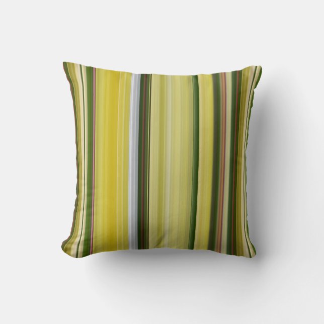 Cojín Decorativo Árbol de limón amarillo y franja verde (Anverso)
