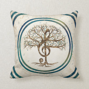 Cojín Decorativo Árbol de música Treble Clef
