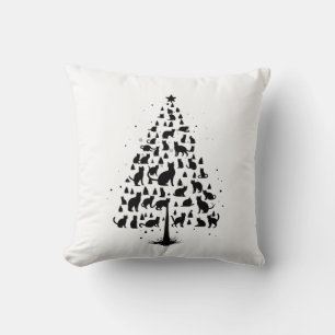 Cojín Decorativo Árbol de Navidad Amante de Gatos 1