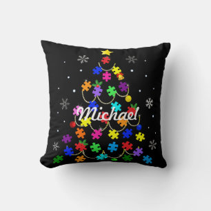 Cojín Decorativo Árbol de Navidad autista