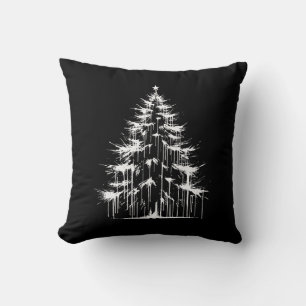 Cojín Decorativo Árbol de Navidad blanco chic gótico con gotas angu