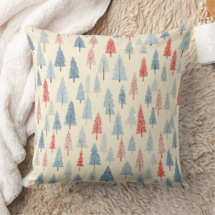 Cojín Decorativo Árbol de Navidad Bosque Patrón Escandinavo