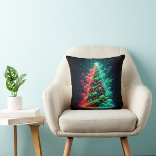Cojín Decorativo Árbol de Navidad brumoso en sofá cómodo y acolchad