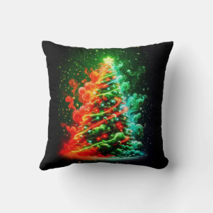 Cojín Decorativo Árbol de Navidad brumoso en sofá cómodo y acolchad