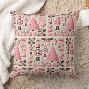 Cojín Decorativo Árbol de Navidad Cascanueces Rosa 