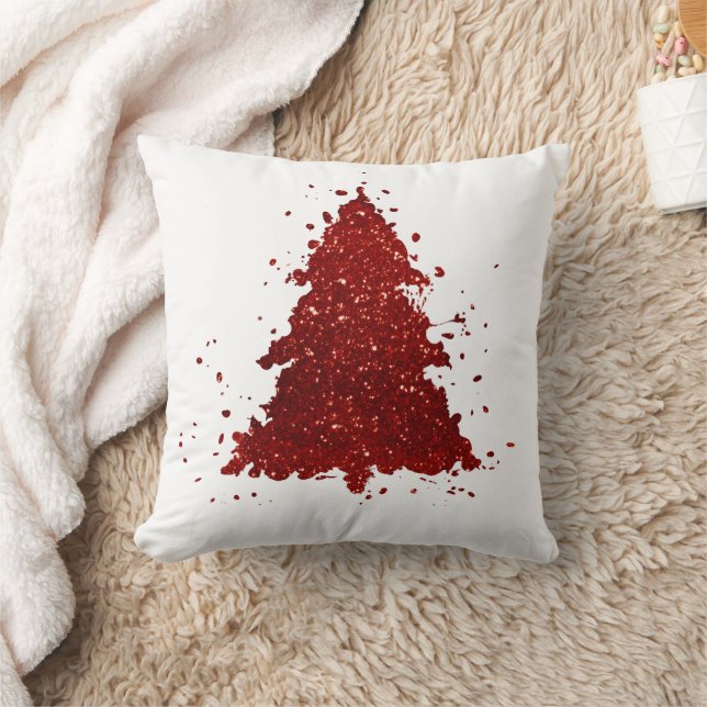 Cojín Decorativo Árbol de Navidad clásico | Rojo de cardenales rico (Manta)