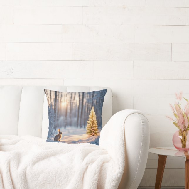 Cojín Decorativo Árbol de Navidad con conejo (Sofá)