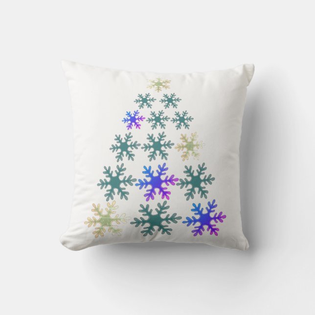 Cojín Decorativo Árbol de Navidad con copas de nieve Fiesta única (Anverso)