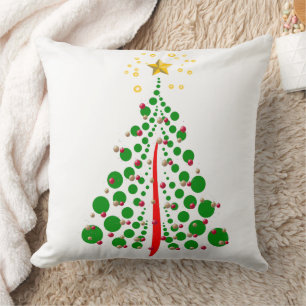 Cojín Decorativo Árbol de Navidad con Estrella Dorada de Punto Verd