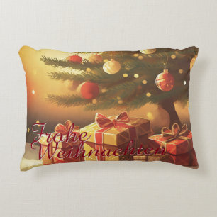 Cojín Decorativo Árbol de Navidad con regalos dorados